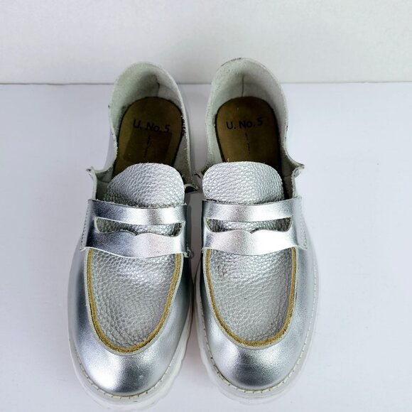 U-Dot No. 5 Takumi Inomata Silver Metallic ALL Loafter Shoes, MSRP $310, Sz *11 - Picture 5 of 10